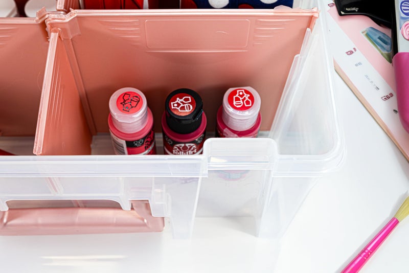 ArtBin 6990RK Super Satchel Double Deep, Portable Art & Craft Organizer with Handle, [1] Plastic Storage Case, Clear with Rose Gold Accents - Image 5